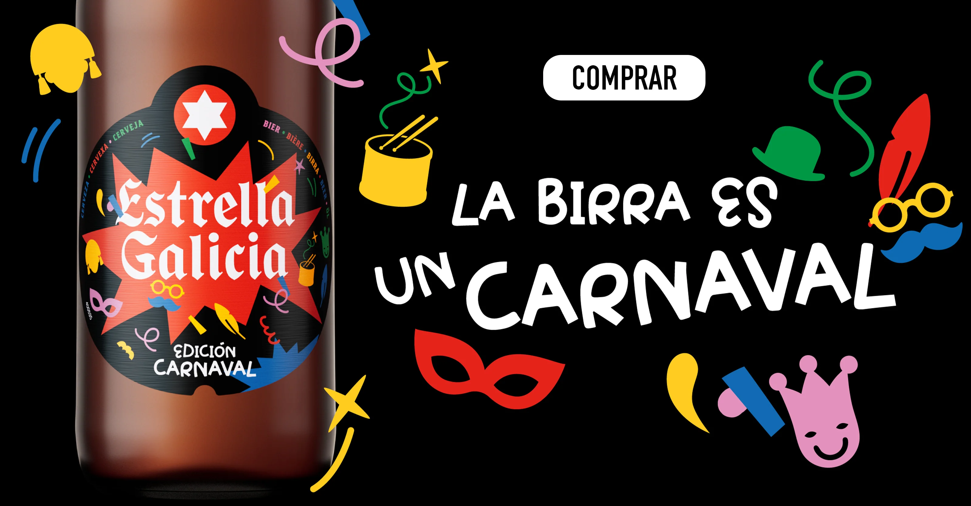Estrella Galicia se disfraza: Una edición especial para brindar por el espíritu del Carnaval